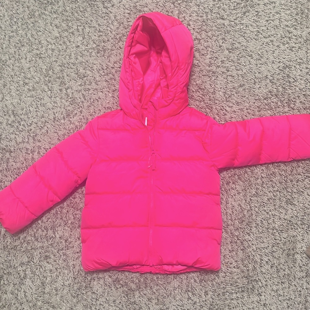 Pink puffer jacket